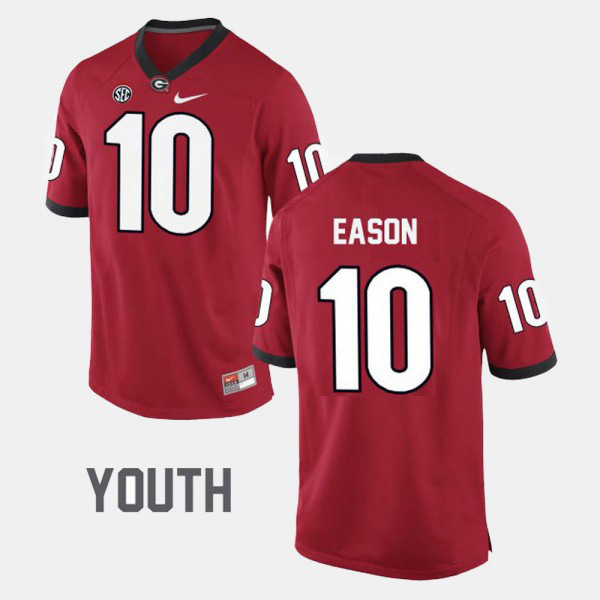 Youth #10 Jacob Eason Georgia Bulldogs College Football Jersey - Red